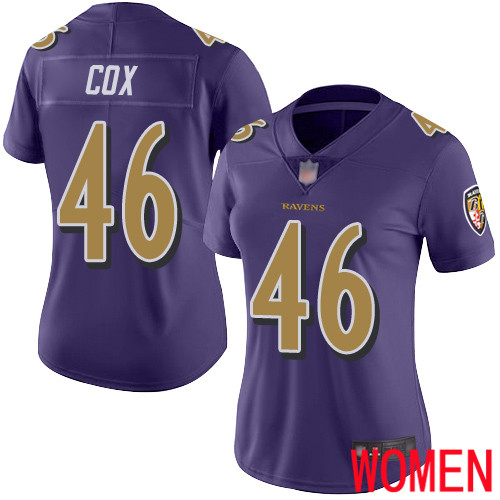 Baltimore Ravens Limited Purple Women Morgan Cox Jersey NFL Football #46 Rush Vapor Untouchable->youth nfl jersey->Youth Jersey